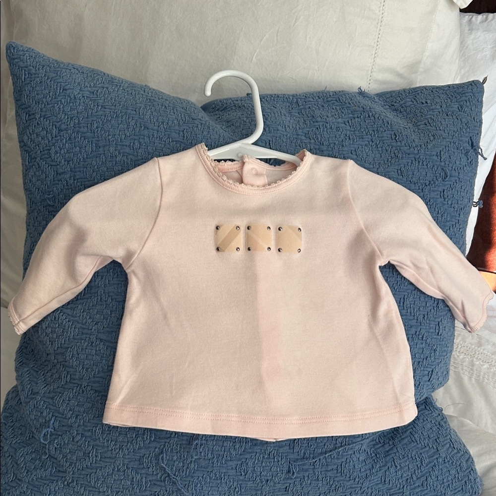 Burberry Light Pink Baby Long Sleeve Tee